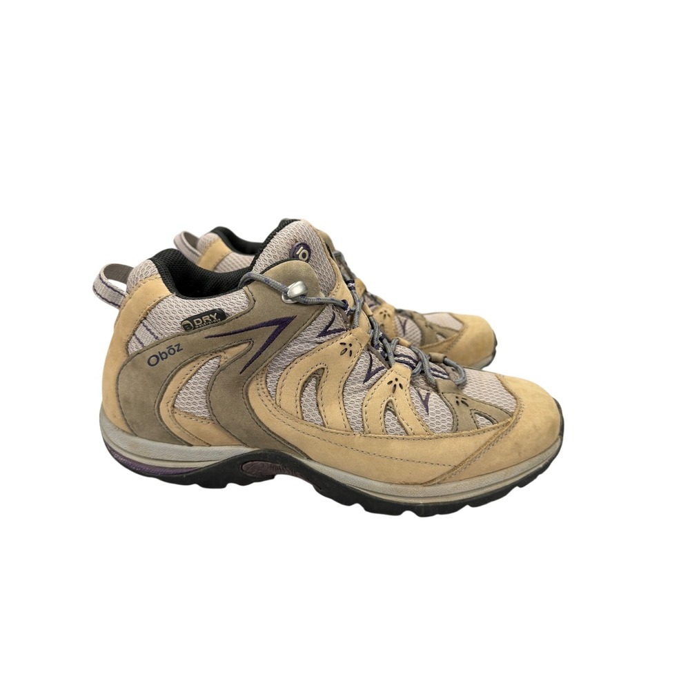 Oboz Bridger B-Dry Waterproof‎ Hiking Boots Tan Purple Womens 10 GF70202.01012
